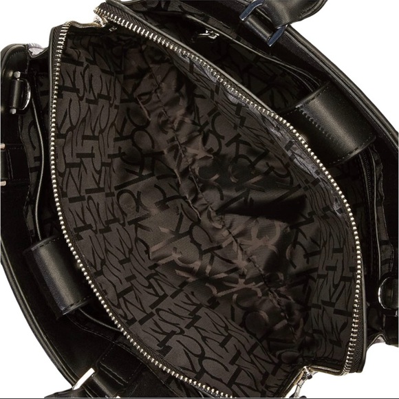 Calvin Klein Margot Textured Logo Emboss Satchel - Picture 10 of 16